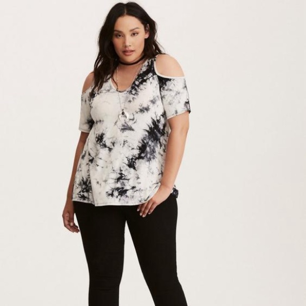 Torrid Tie Dye Cold Shoulder Top